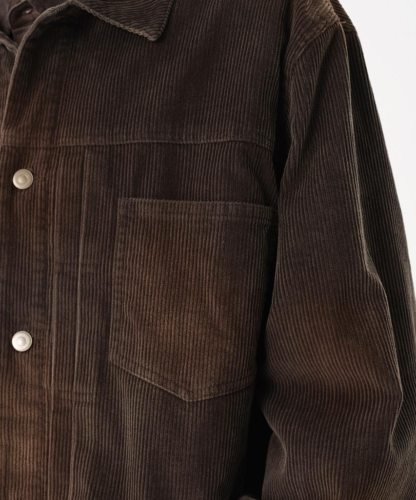 Musinsa Standard Faded 8W Corduroy Trucker Jacket [Dark Brown]