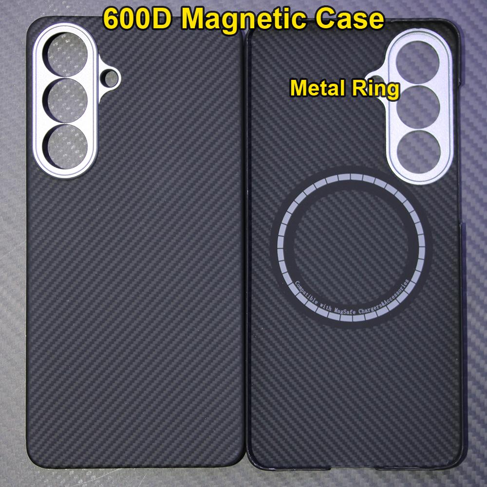 Carbon Fiber Aramid Magnetic Case for Samsung Galaxy S26+ Kevlar Fabric S26plus Thin Hard Lightweight Cover Magnetic Balck Red