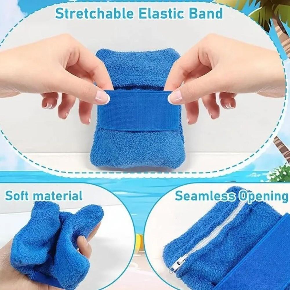 2PCS Hand-washable Sand Removal Bag Portable Sand Remover Mitt Beach Sand Remover  Family Vacation