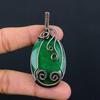 Lab-Created Emerald Gemstone Pure Copper Wire Wrapped Handmade Pendant Jewelry For Gift