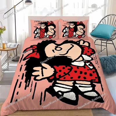Cute Cartoon Mafalda Duvet Cover Set Home Style Bedding Soft Laundry Cotton Bed Student Dormitory Gift