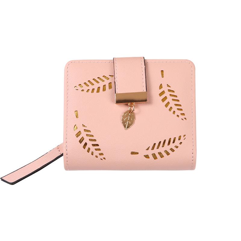 Dámská korejská listová bifoldová peněženka na mince se zipem a držákem na karty