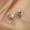 European American Fashion New Earring French Light Luxury Women Water Droplet Shaped Ear Clip High-end Feeling Simple Smooth