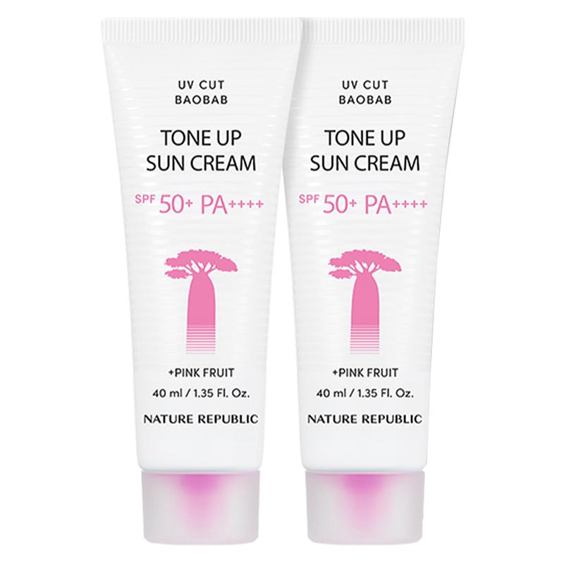 Nature Republic UV Cut Baobab Tone Up Sun Cream Set SPF 50+ PA++++ 40ml*2EA