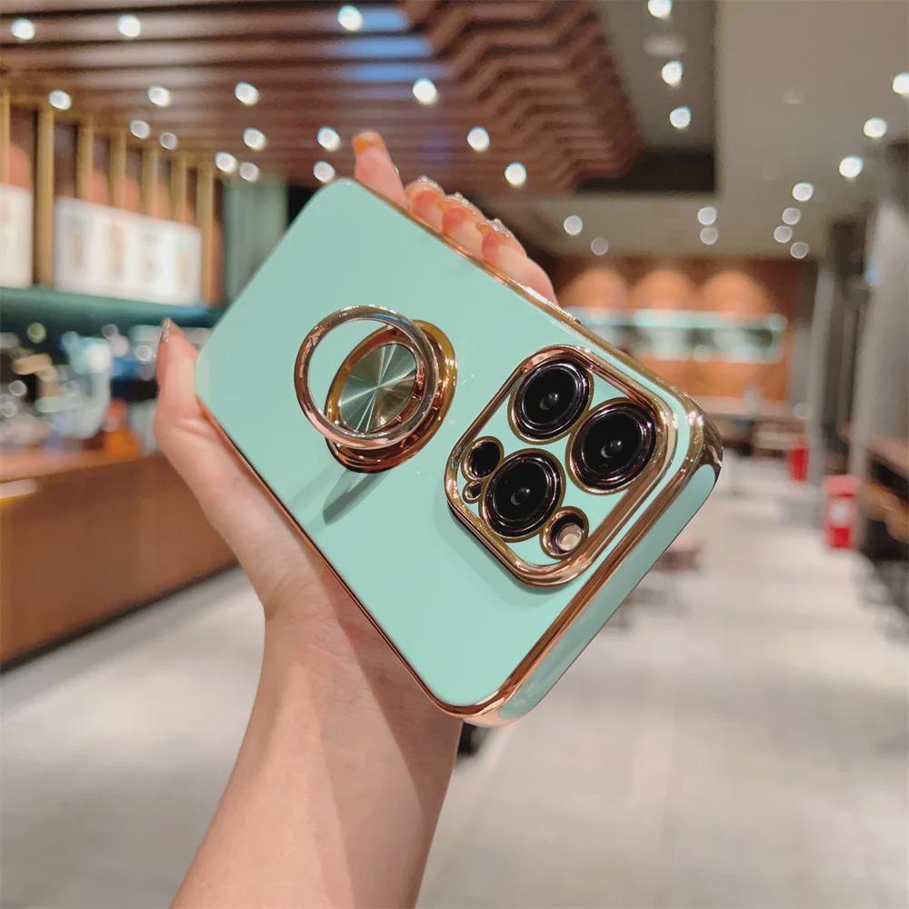 Magnetic Ring Bracket Electroplated Case for iPhone 11/12/13 Pro/14/15/XR/XS Max 