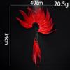 Design Sense Red Feather Earrings Masquerade Fringed Earrings Personalized Accessories Women's Earrings