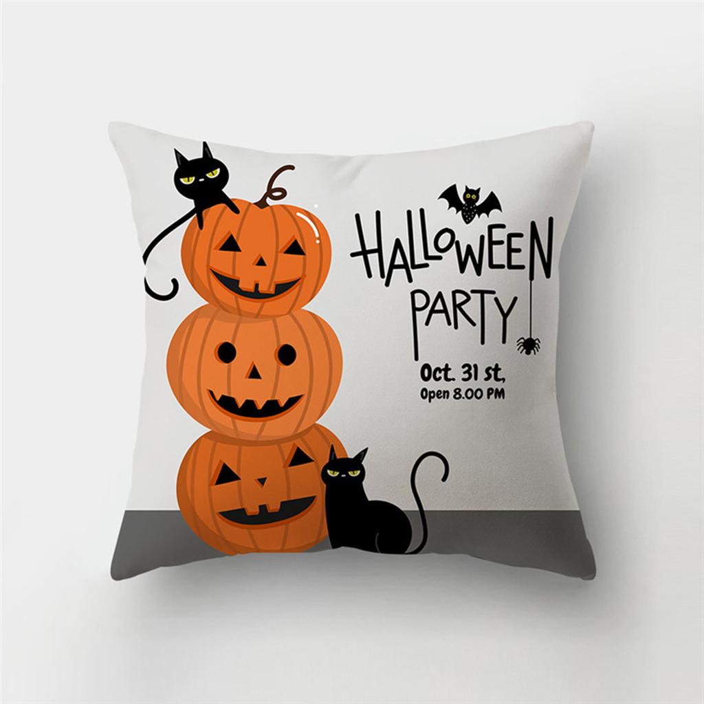 Halloween Theme Horror Pumpkin Print Pattern Cushion Cover Home Living Room Sofa Decoration Polyester Zipper Pillow Pillow Cover