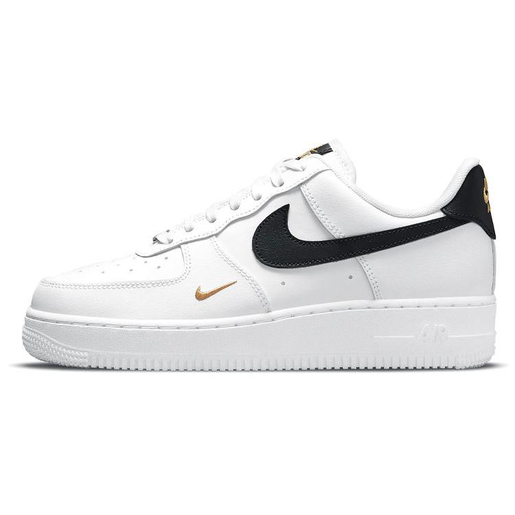 

Nike Air Force 1 Low 07 Essential White Black Gold Mini Swoosh Women s 35.5