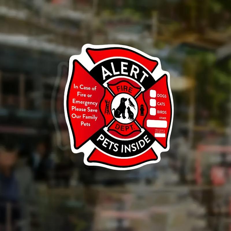 Pet Fire Safety Warning Window Stickers: Waterproof Rescue Alert for Dogs & Cats
