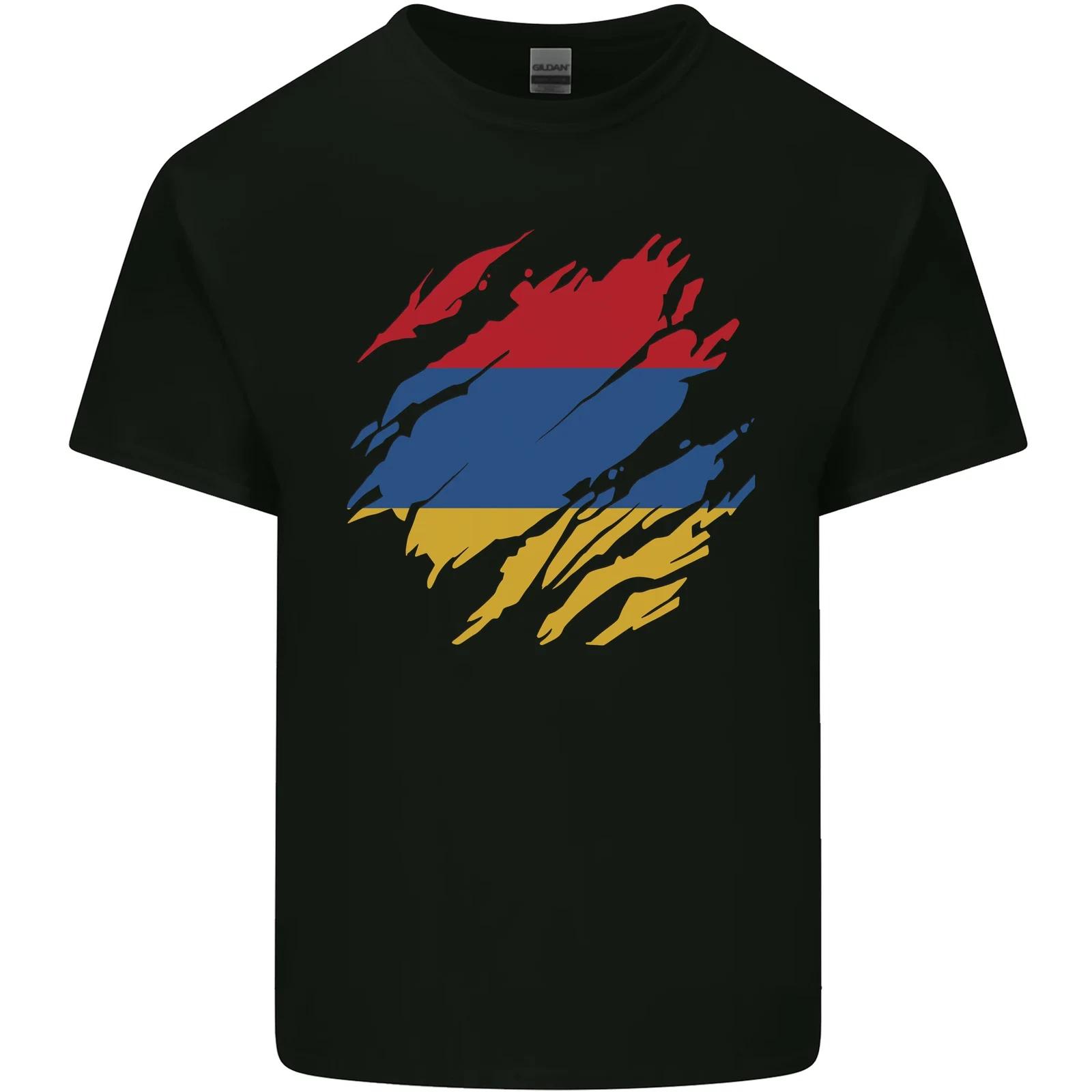 Torn Armenia Flag Armenian Day Football Kids T-Shirt Childrens S