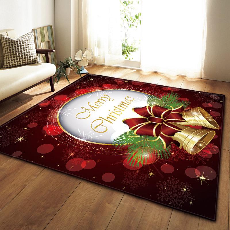 Christmas Living Room Area Rug  Santa Claus Bedroom Decor Children Play 3D Carpets Memory Foam Home Decor Kitchen Rug Floor Mat