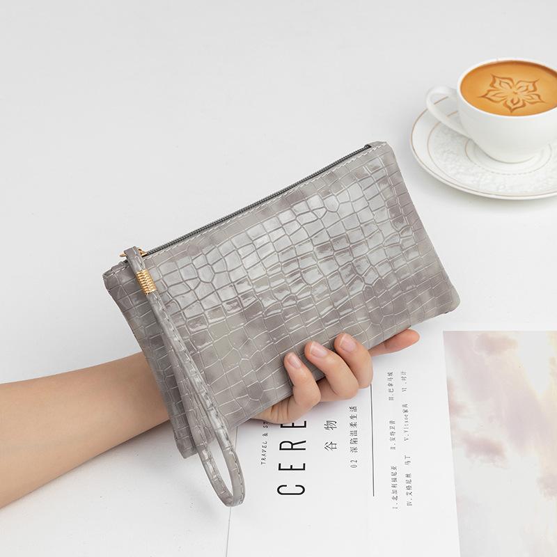 Crocodile Pattern Women Purse Long Zipper Wrist Coin Bag Fashion Pu Leather Ladies Wallets Money Pouch Card Holder Female Clutch