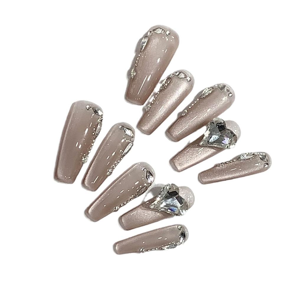 Light-transparent Glass Bead-sensing Side Light Cat Eye Gem Nail Patch