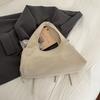 Cream Soft Shoulder Bag with Adjustable Drawstring Bows for Casual Daily or Trendy Urban Outings