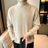 Men's Korean Style Ribbed High Neck Sweater - Autumn/Winter Versatile Long Sleeve Knitwear