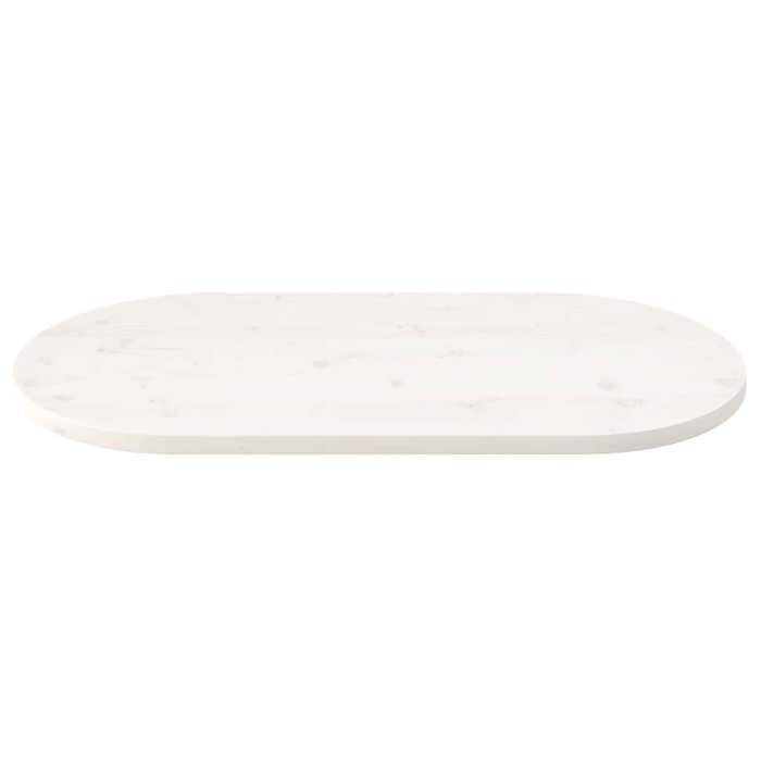 VidaXL Dessus de table blanc 100x50x2,5 cm bois de pin massif ovale 824361