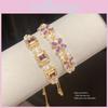Vintage Flower Jewelry Bracelet With Zircon And Copper For Women Gift