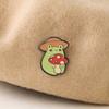 Brooch Pin, Frog Mushroom Design Lapel Pin, Enamel Glaze Bright Color Badge with Standard Safety Pin, Versatile Badge for Clothing Bags Hats Shoes