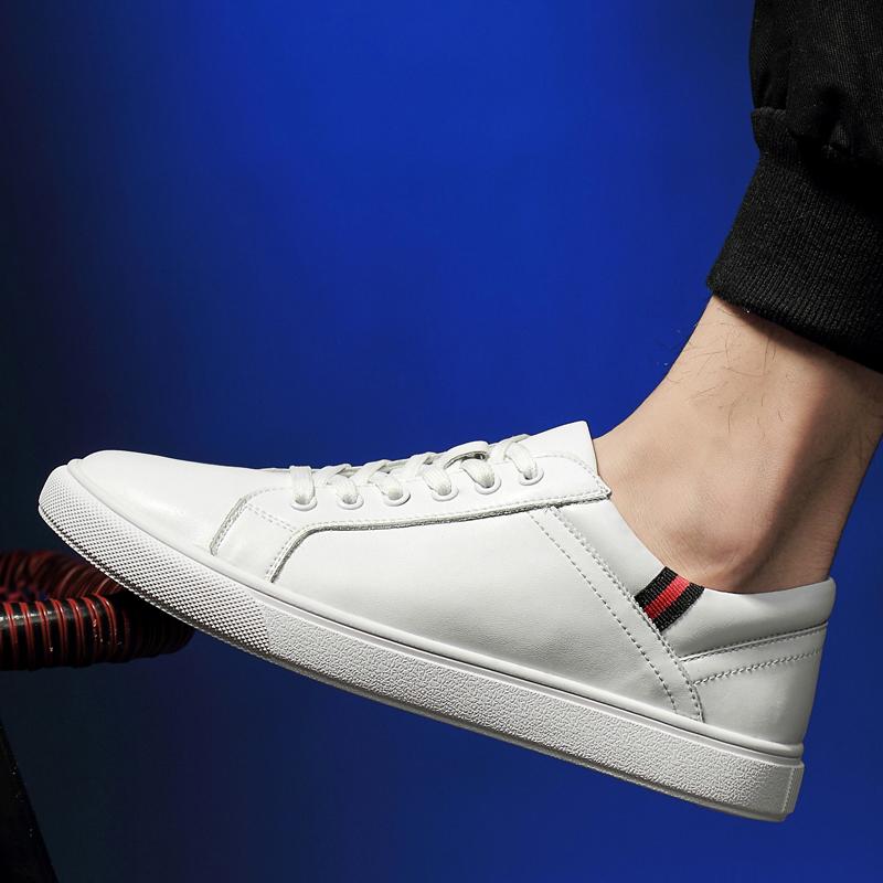 

Мужская обувь Обувь для скейтбординга Повседневная брендовая обувь Натуральная кожа Плоские туфли Мужские нескользящие прогулочные туфли на плоской подошве Мужские кроссовки Мягкая подошва 45 белый