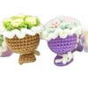 Hand-Knitted Yarn Mini Bouquet Keychain Pendant