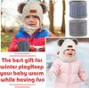3Pcs/Set  Kids Winter Beanie Hat Scarf Gloves Warm Suit For Children 1-8 Years Old Girls Boy Warm Double Pompoms Knited Cap