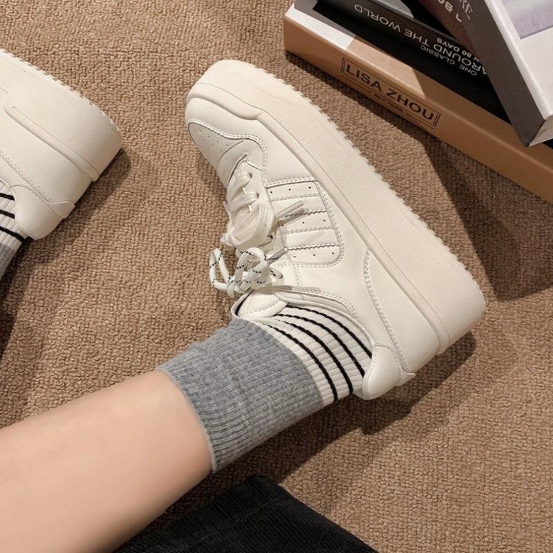 Cowhide version~ leather board shoes women's new autumn and winter retro sports and leisure shoes versatile warm little white shoes