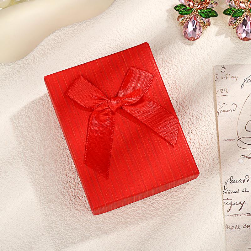 1Pc Cardboard Earring With Sponge Inside Ring Bow Bracelets Gift Box Rectangle Jewelry Set Necklace Packaging Boxes
