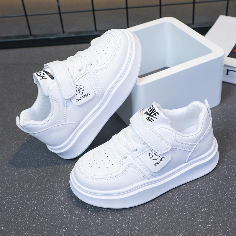 2025 spring and autumn new children's board shoes girls soft-soled sports shoes boys non-slip running shoes white shoes casual shoes