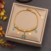18K Gold Plated Retro French Turquoise Starburst Pendant Necklace