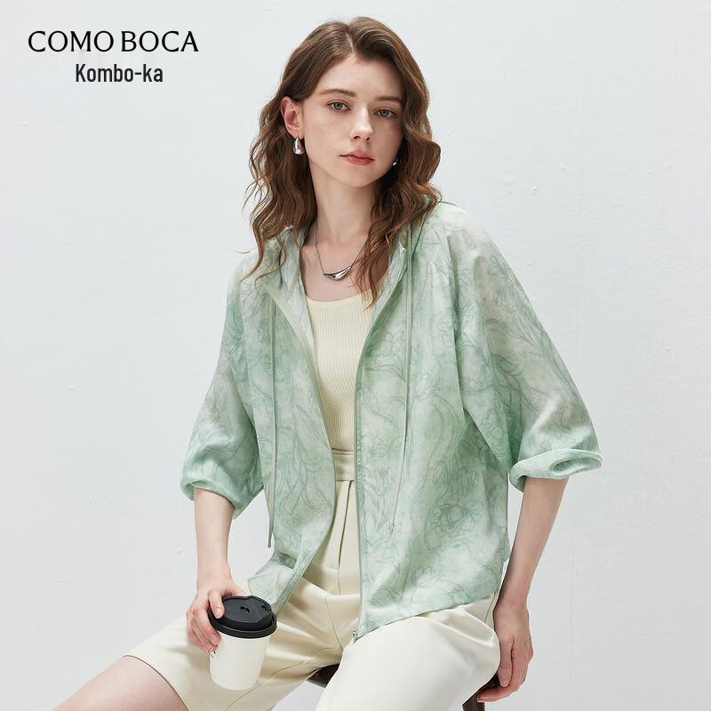 

Women s Floral Silk Hooded Long-Sleeve Top L