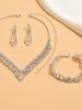 4 Pieces of Women's Claw Chain Hollow Earrings Necklace Bracelet Jewelry Set Wedding Banquet Party Holiday Gifts