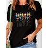 Europäische Größe Heiß Verkauft Leidenschaftliches Damen-T-Shirt | Rundhals, Kurzärmelig, Lockerer Schnitt, Niedlich, Trendig, Tägliche Freizeit, Vielseitiger Lässiger Stil