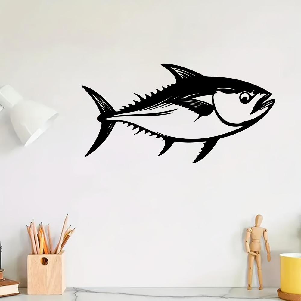 1pc Tuna Fish Metal Wall Art Dynamic Statue Mural Outdoor Garden Patio Decor Weather Resistant Gift for Fishing Season Enthusiasts