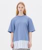 Odd Dot Striped Contrast Hem T-Shirt (Sky Blue)