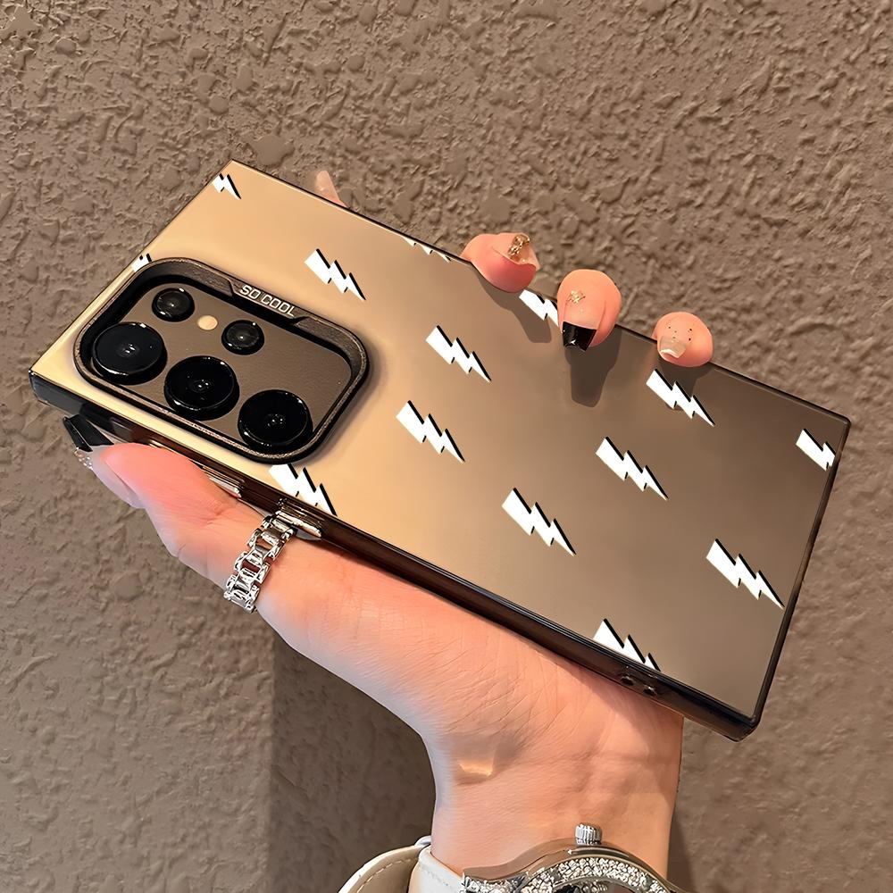 Fashion Flash Pattern Phone Case For Samsung Galaxy S25 Edge S24 S23 S22 S21 S20 Ultra Funda Silicone Silver Cover