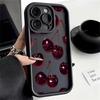 Luxury Cartoon Cherry Print Matte Silicone Case for Xiaomi 15T Pro POCO F8 Ultra X7 M7 F7 Redmi 15C Note 15 14 Pro Plus 5G 4G