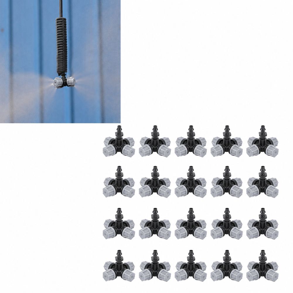 20Pcs Integrated Atomizing Nozzle 4 Way Cross Garden Tubing Connector  Drip Irrigation System Use