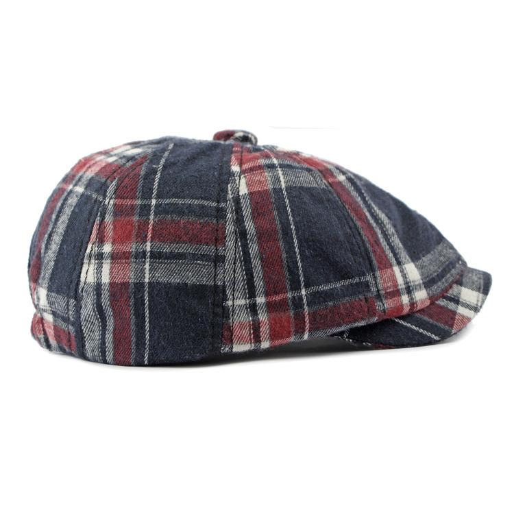 Hat Men's Octagonal Hat British Vintage Newsboy Hat