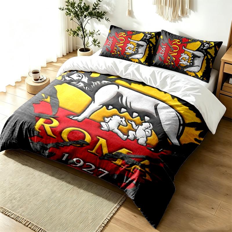 A.S. Roma 3-teiliges Bettwäsche-Set Einfaches Modernes Bettwäsche-Set Knitterfest Weicher Stoff Ganzjahresnutzung ein perfektes Geschenk