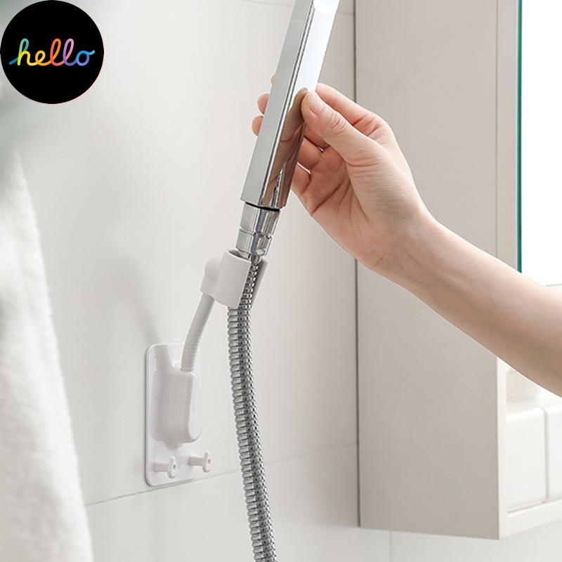 Universal Shower Head Holder Adjustable Self-Adhesive Showerhead Bracket With 2 Hooks
