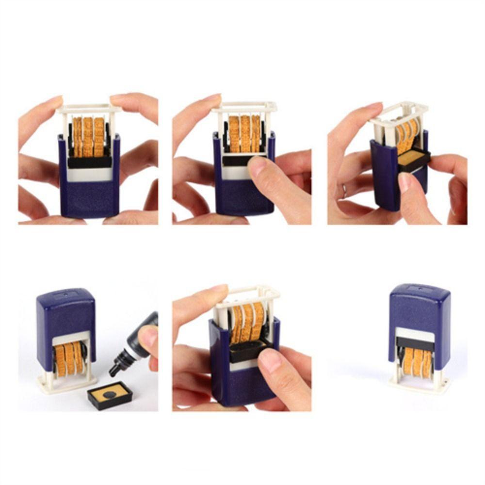 Self-Inking Stamps 4mm Handle Account Stamp Date Stamps Automatic Ink Return Date Wheel Stamp