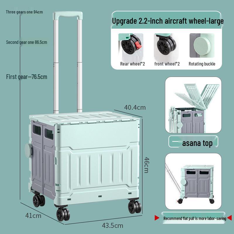 Portable Stair-Climbing Trolley: Folding Cart for Groceries, Camping, and Outdoor Use