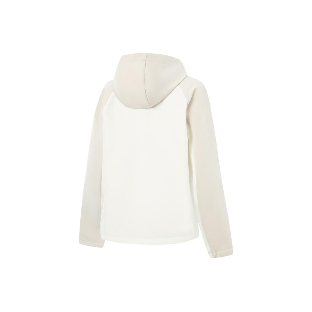 Li Ning Fitness Series Hooded Loose Logo Print Long Sleeve Windbreaker Women Outerwear AFDVB70-1