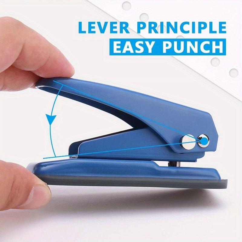 1PC Single Hole Punch, 20 Sheet Puncher Heavy Duty Paper 1/4 Hole Punch Capacity Metal Hole Puncher with Skid-Resistant Base for Paper