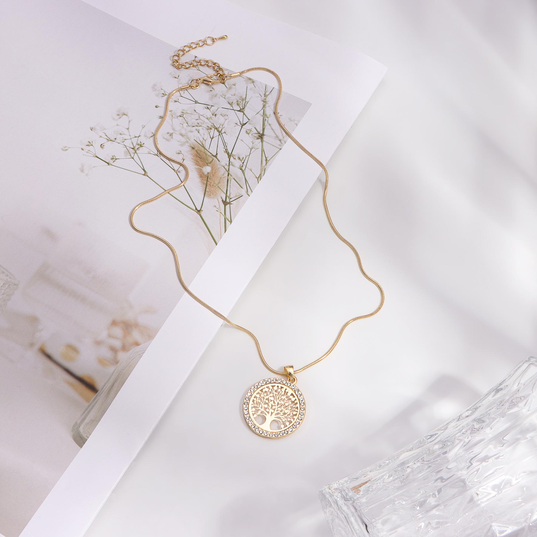 

Популярное ожерелье с подвеской Дерево Жизни - Европейская и американская мода, Личность, Полый дизайн Дерева Мира