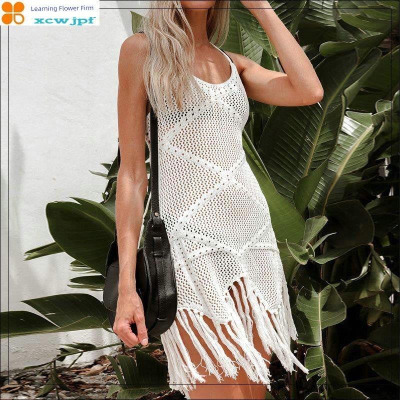Dress Short Dress Solid Sexy Women Clothes Vest Fashion Hem Drawstring Simple European and American Seaside New Other