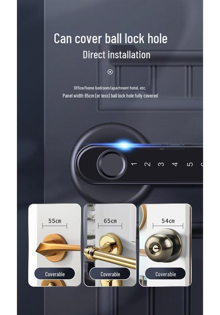 Fingerprint Lock for Indoor Bedroom/Office: Wooden Door Password & Smart Electronic Alloy Lock