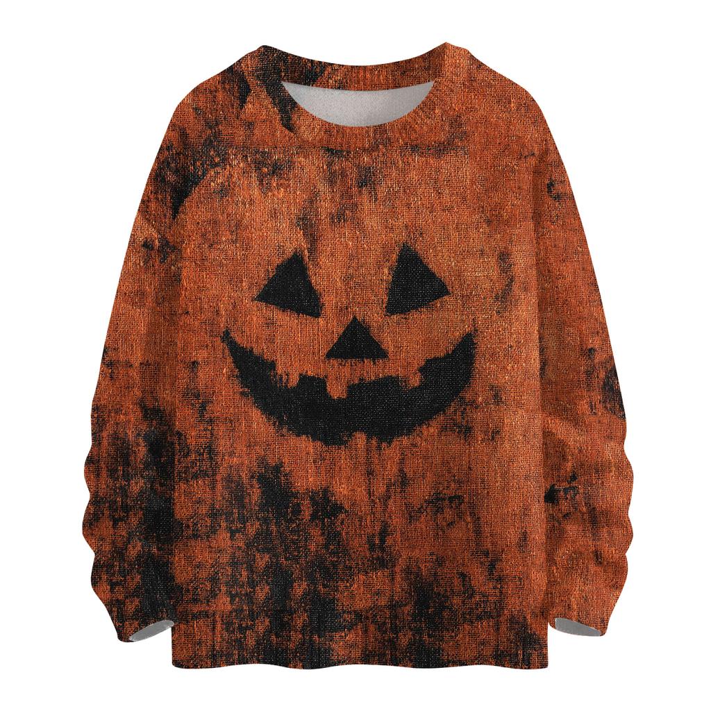 Ladies' Fashionable Casual Long Sleeved Christmas Printed Round Neck Knitted Yarn