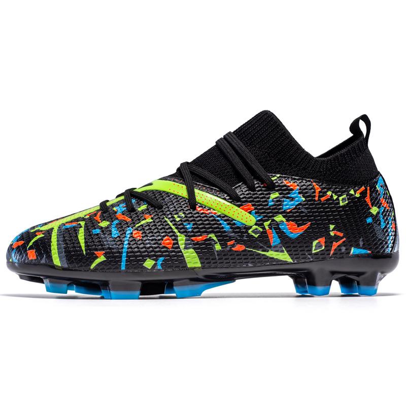 Seamless New Knitted Ag Spikes Youth Grass Actual Combat Tf Non-Slip And Wear-Resistant Football Shoes