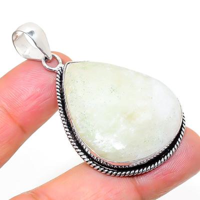 Natural Orange Seraphinite Gemstone 925 Sterling Silver Pendant 2.05" W9d22